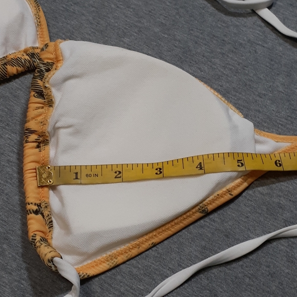 Sinful Rome Yellow Plaid Bikini Top Medium Yellow NWT - Picture 9 of 12